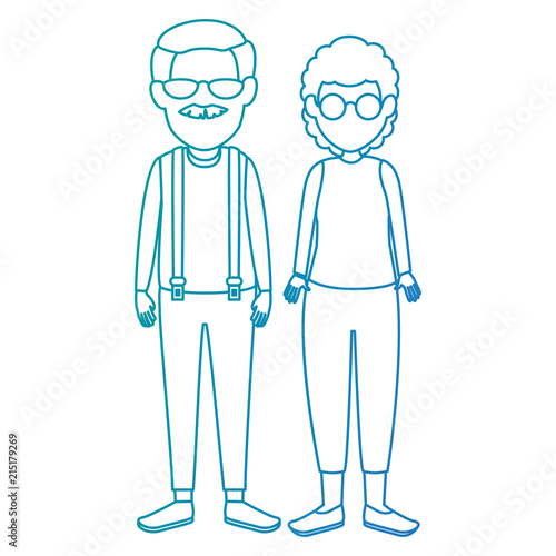 cute grandparents couple avatars characters