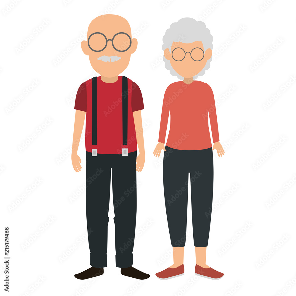 cute grandparents couple avatars characters cute grandparents couple avatars characters