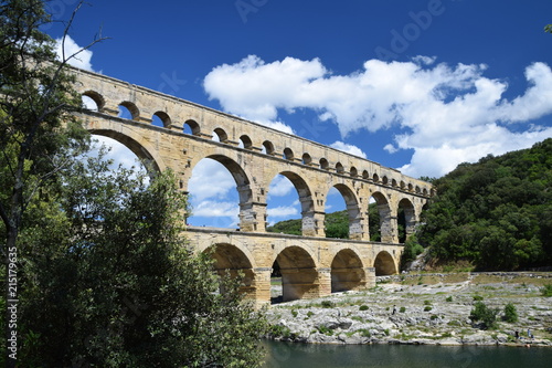 The magnificent Roman aqueduct of Pont Du Gard near Nimes in Provence