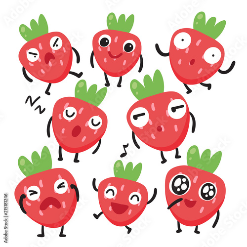 strawberry character vector design
