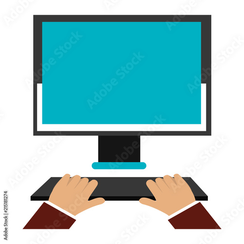 hands typing in keyboard desktop