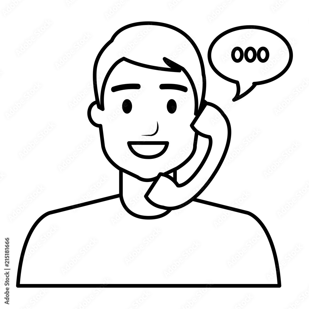 call center agent with telephone and speech bubble call center agent with telephone and speech bubble