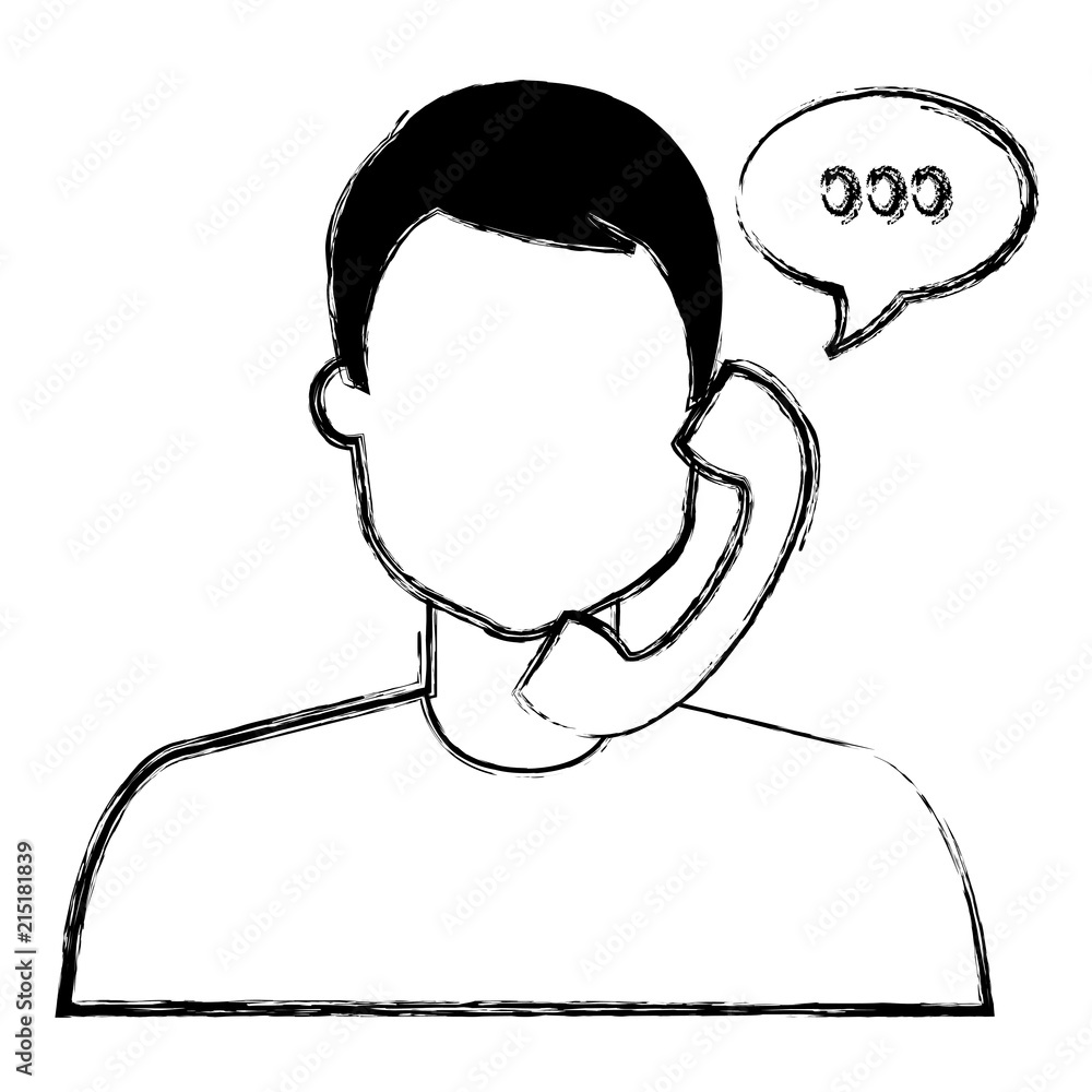 call center agent with telephone and speech bubble call center agent with telephone and speech bubble