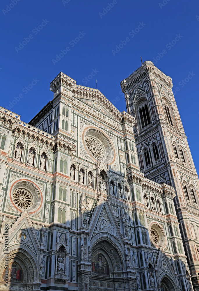 Florence Italy Cathedral and a tall bell tower designed by the a