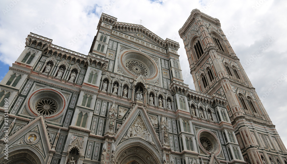 Florence Italy Facade of Duomo and the big bell tower
