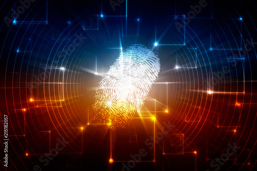 Fingerprint Scanning Technology Concept 2d Illustration