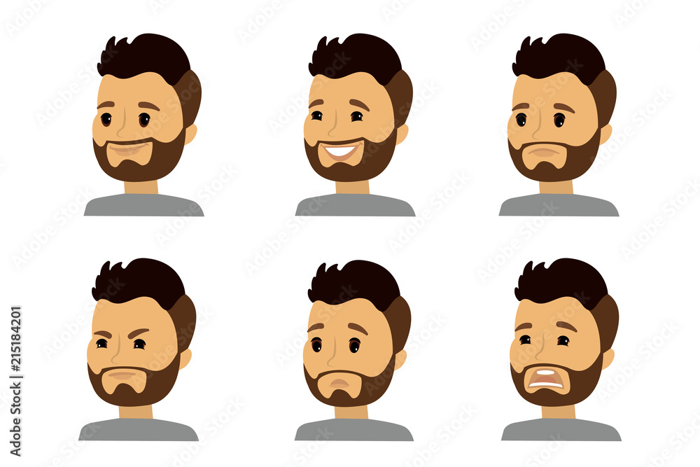 Man face emotion set,people character,guy avatars Man face emotion set,people character,guy avatars