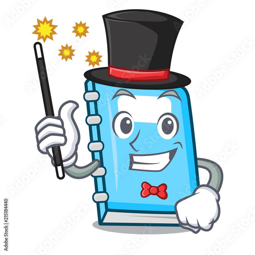 Magician education mascot cartoon style