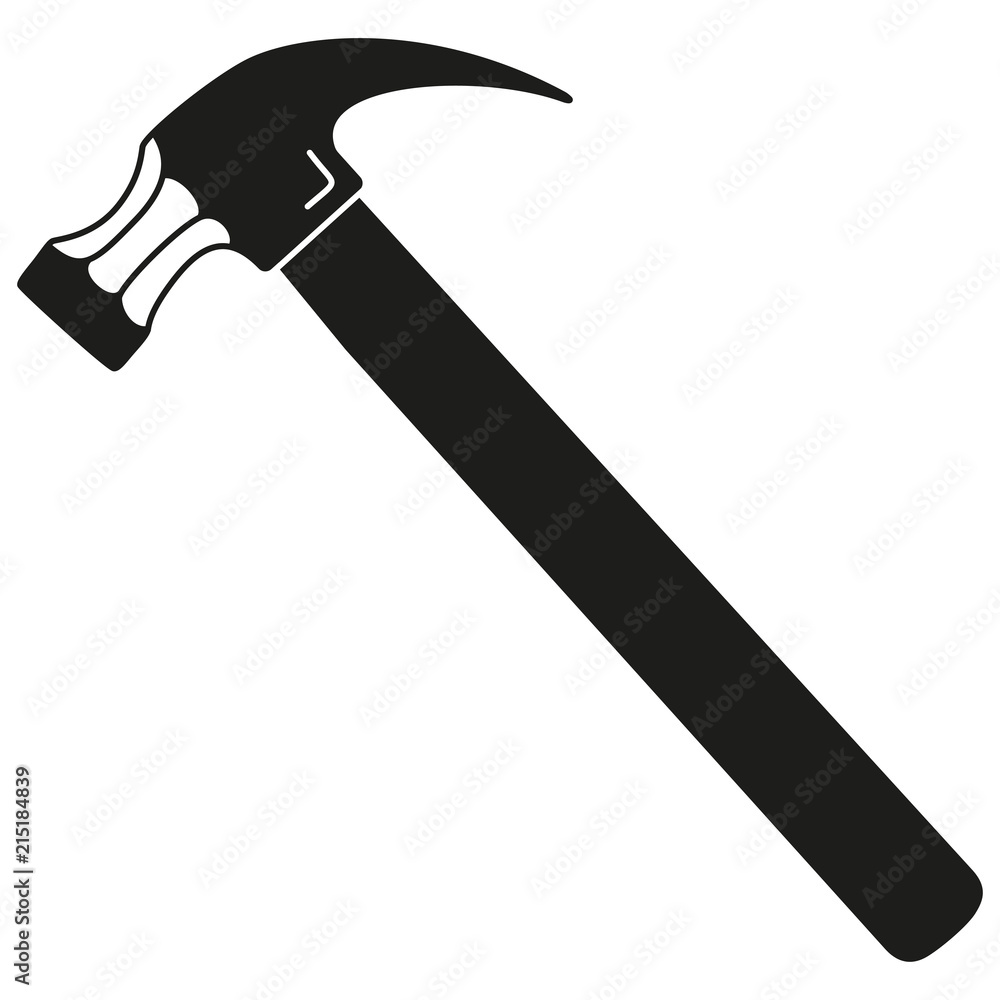 Black and white claw hammer silhouette Black and white claw hammer silhouette