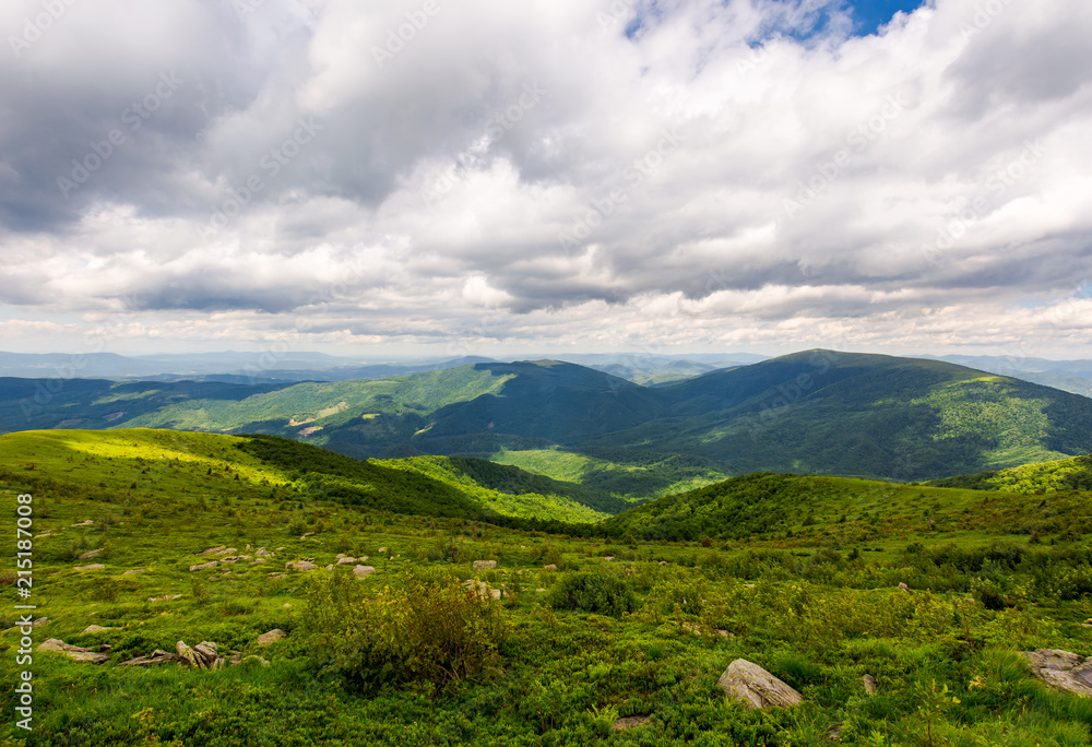 Fototapeta premium overcast sky over the mountains. beautiful summer landscape of Carpathians