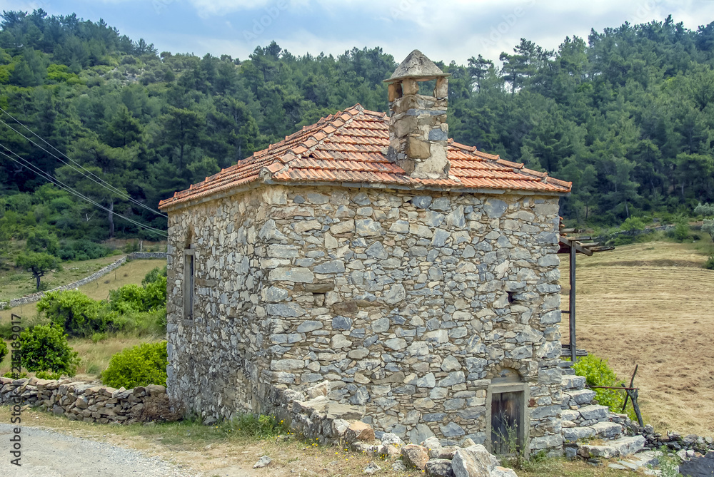 Mugla, Turkey, 15 May 2012: Old Stone House at Village of Milas Cokertme