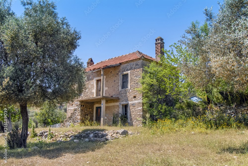 Bodrum, Turkey, 15 May 2012: Old Stone House at Village of Yaliciftlik