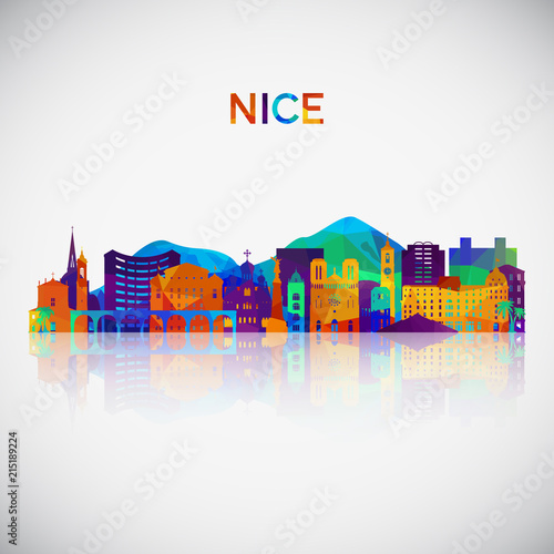 Nice skyline silhouette in colorful geometric style. Symbol for your design. Vector illustration.