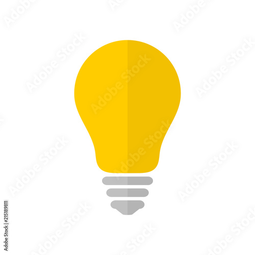 Flat light bulb icon. Idea and creativity symbol.