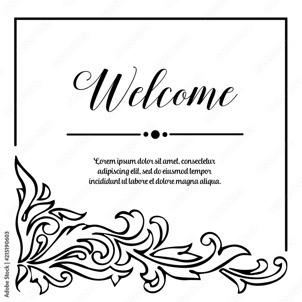 welcome with floral banner on White Background vector illustration welcome with floral banner on White Background vector illustration