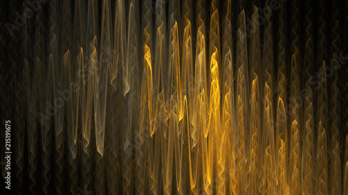 Abstract colorful golden and grey swirly shapes. Digital art background. 3d rendered fractal illustration.