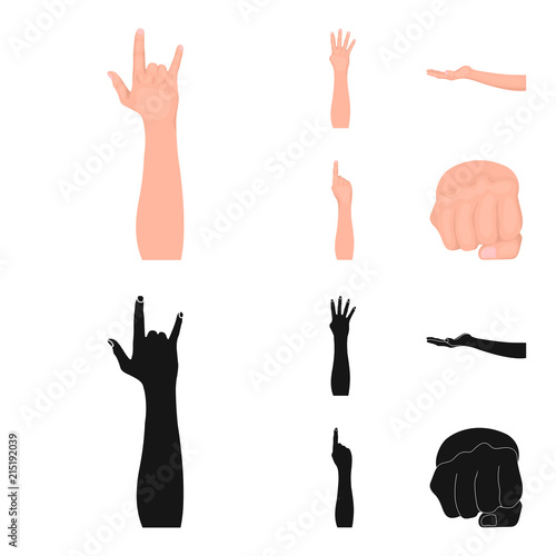 Sign Language cartoon,black icons in set collection for design.Emotional part of communication vector symbol stock web illustration.