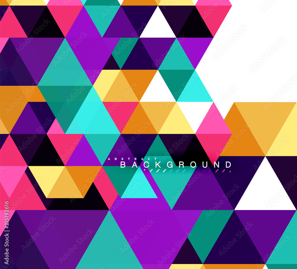Multicolored triangles abstract background, mosaic tiles concept Multicolored triangles abstract background, mosaic tiles concept