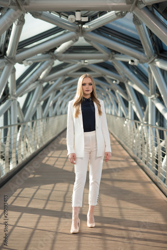 girl stands in the corridor 