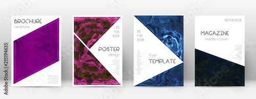 Abstract cover. Ravishing design template. Suminagashi marble triangle poster. Ravishing trendy abst