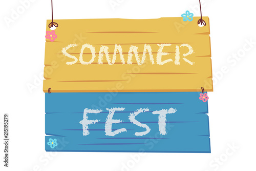 Sommerfest Holzschilder bunt