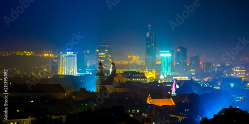Panorama of the business centre of Vilnius city. Lithuania.