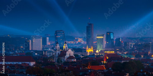 Wallpaper Mural Panorama of the business centre of Vilnius city. Lithuania. Torontodigital.ca