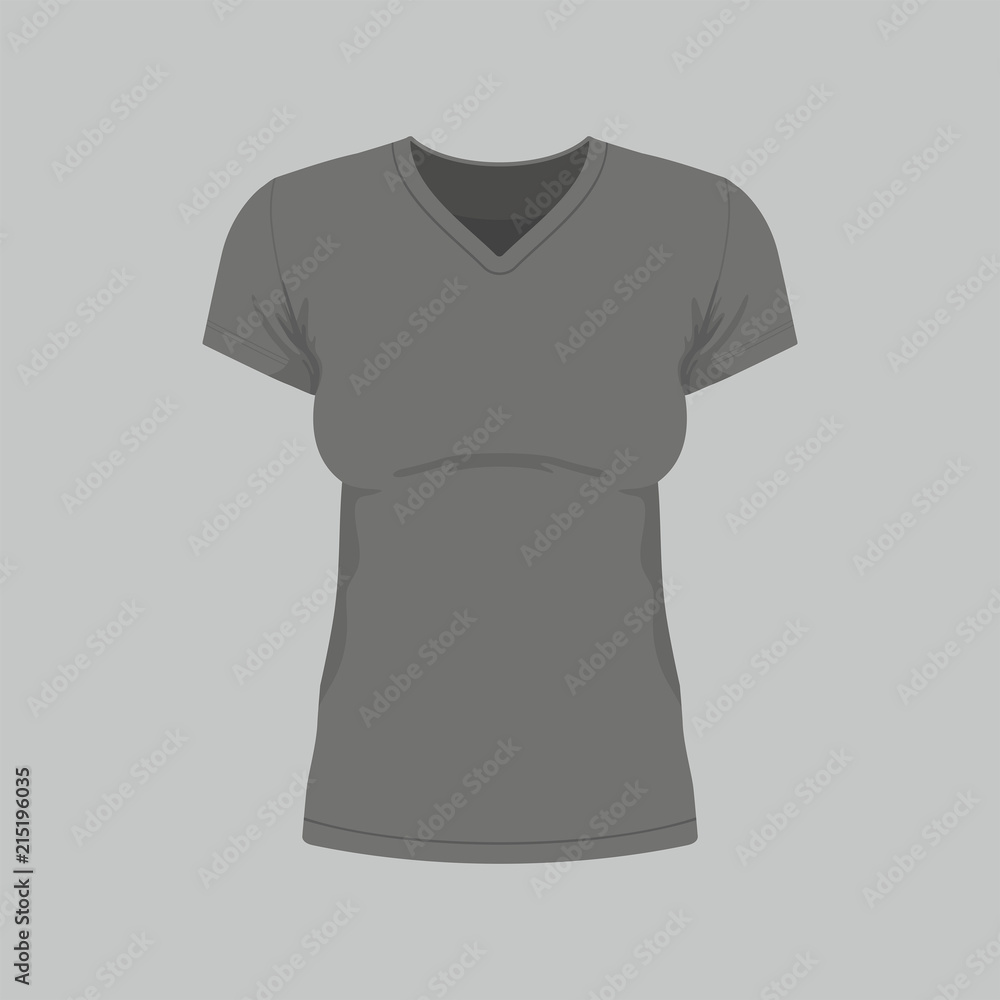 Front views of women's black t-shirt on white background Front views of women's black t-shirt on white background