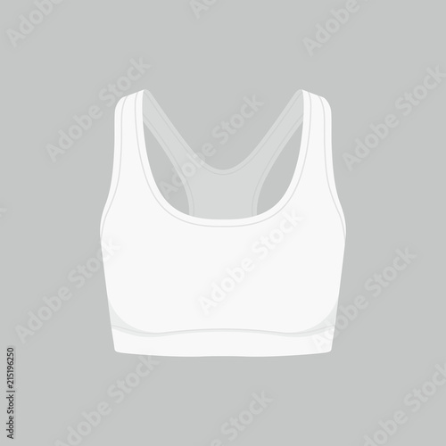Front views of women's white sport bra on white background