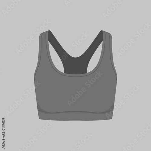 Front views of women's black sport bra on white background