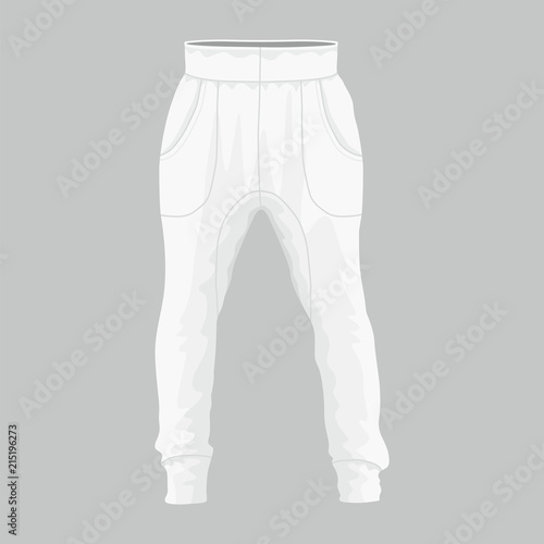 Front views of Men's white sweatpants on white background