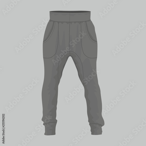 Front views of Men's black sweatpants on white background
