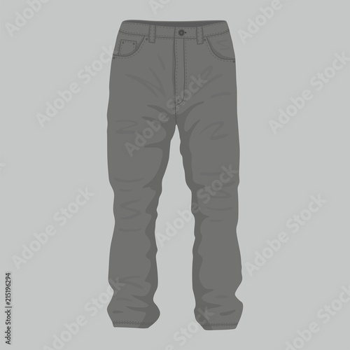 Front views of Men's black jeans on white background
