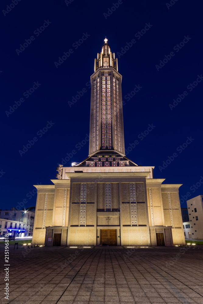 Fototapeta premium Contemporary Saint Joseph church Le Havre France