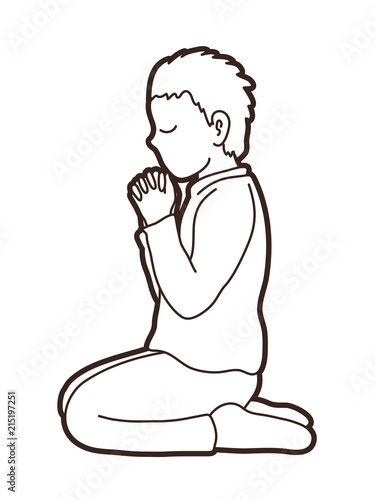 Prayer, Christian praying graphic vector