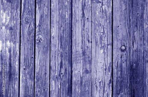 Old grunge wooden fence pattern in blue tone.