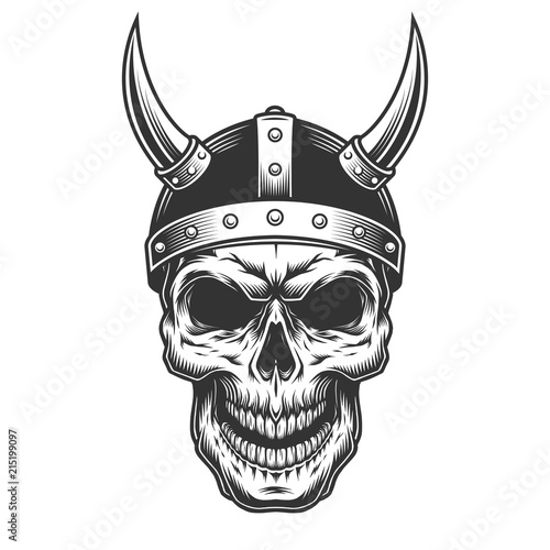 Skull in the viking helmet