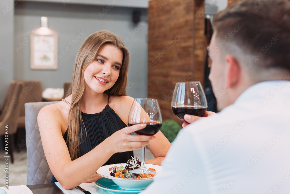 Beautiful couple in a restaurant Beautiful couple in a restaurant