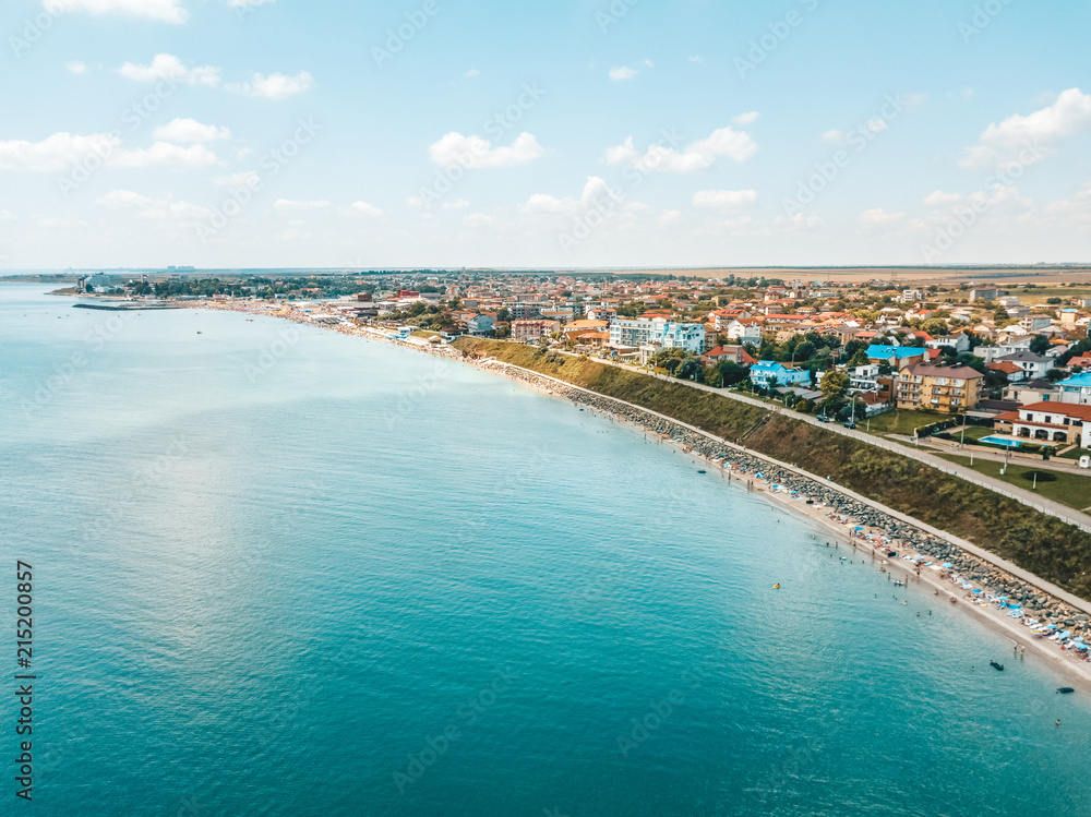 Aerial View Of Costinesti Beach Resort In Romania At The Black Sea
