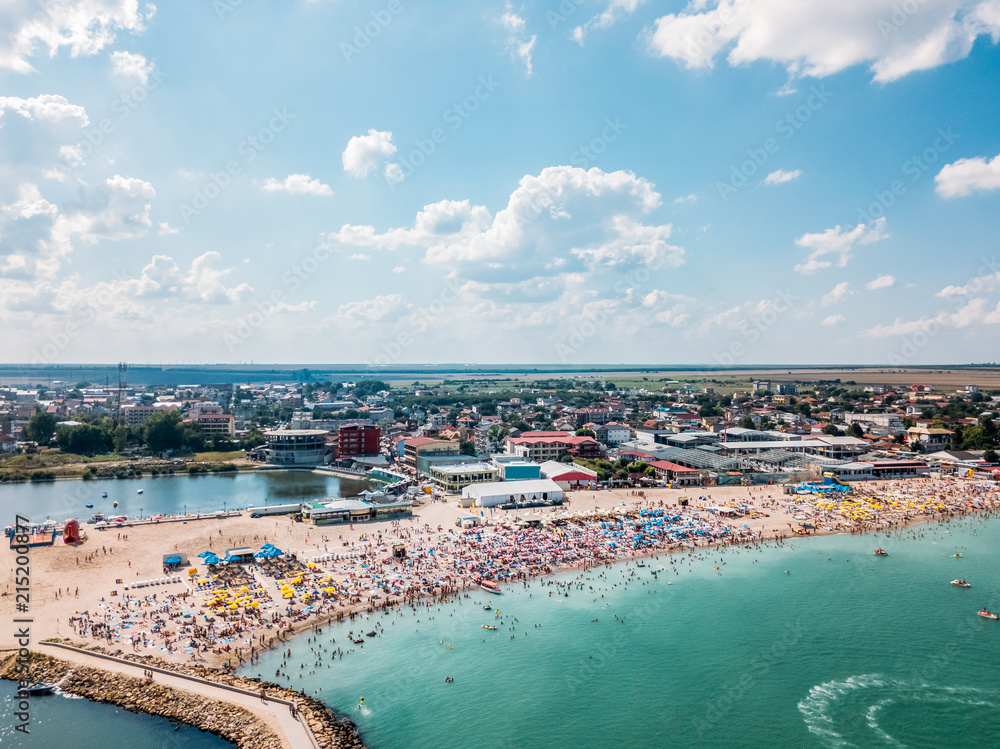 Aerial View Of Costinesti Beach Resort In Romania At The Black Sea