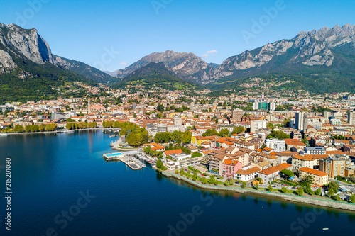  Lecco - Lago di Como (IT) - Vista aerea panoramica della città 