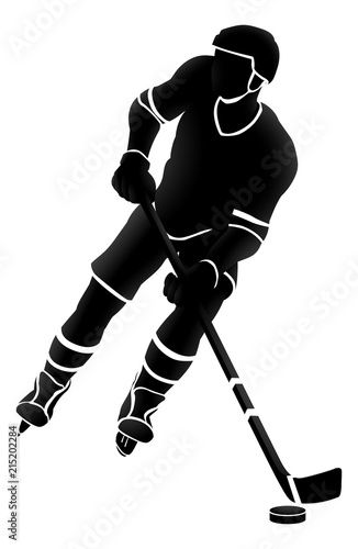 Silhouette Ice Hockey Player 