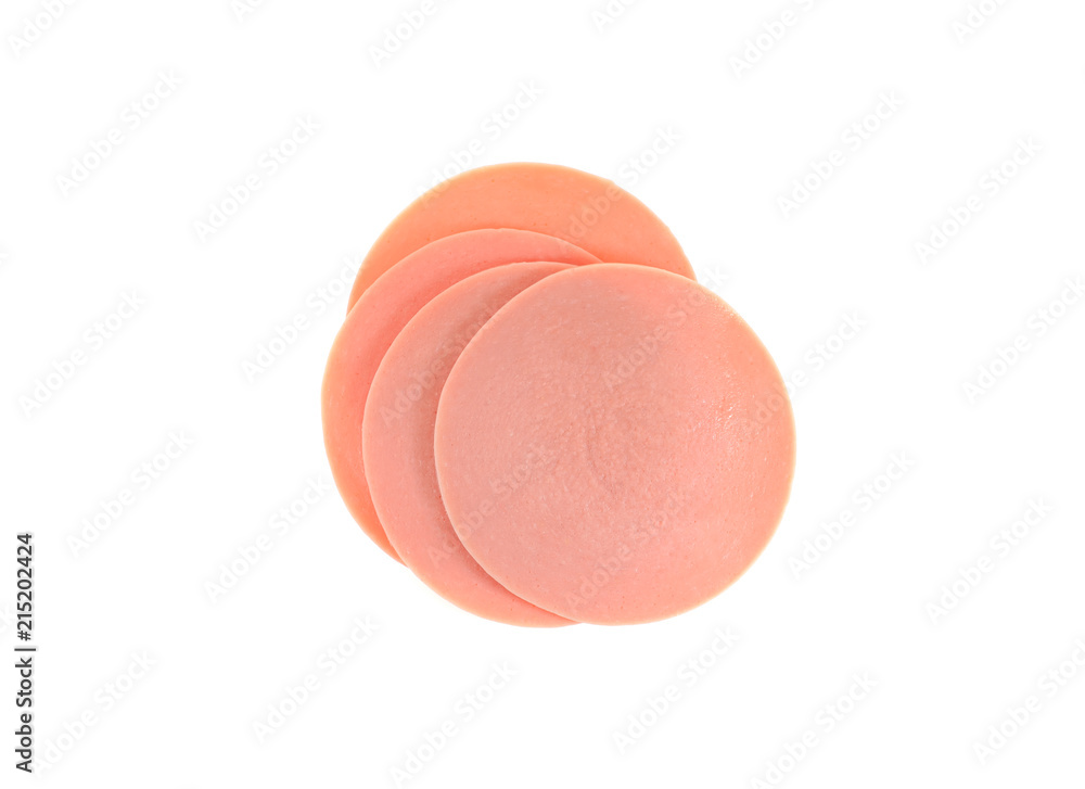 pork ham slices isolated on white background pork ham slices isolated on white background