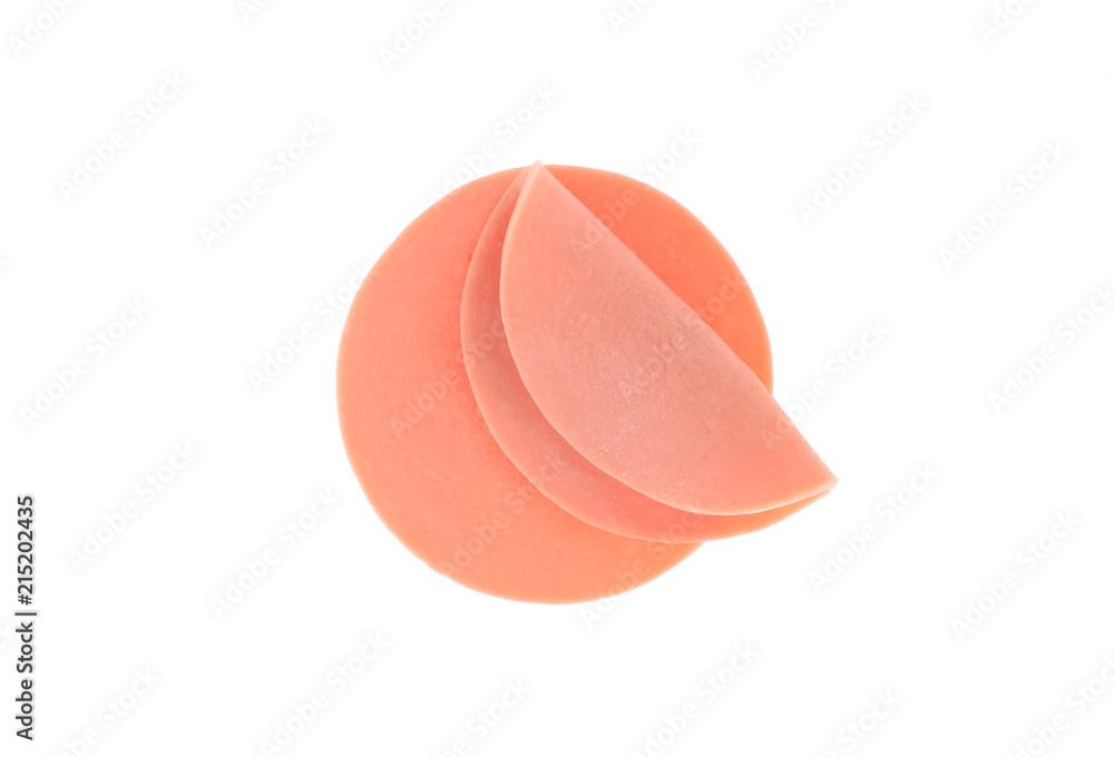 pork ham slices isolated on white background pork ham slices isolated on white background