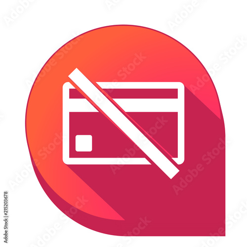 ikona z długim cieniem na tle strzałki pinezki