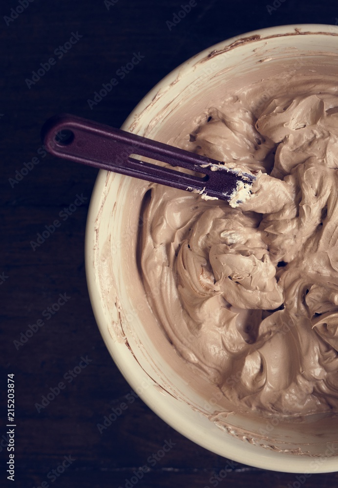 Fototapeta premium Chocolate frosting photography recipe idea
