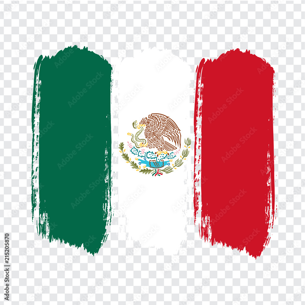 Flag of Mexico, brush stroke background. Flag of Mexican United States