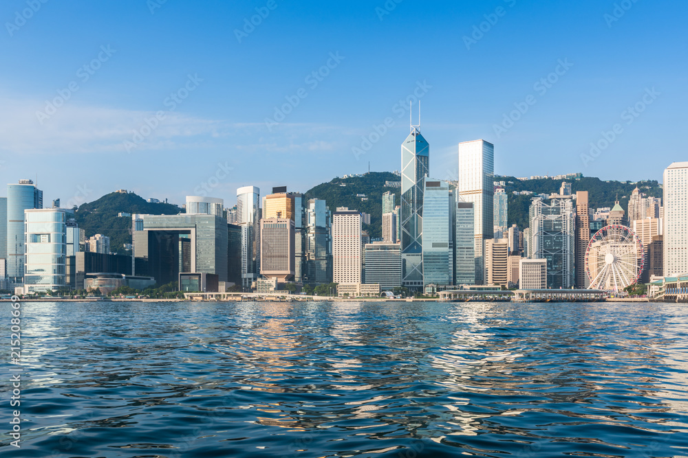 Naklejka premium Hongkong city scene