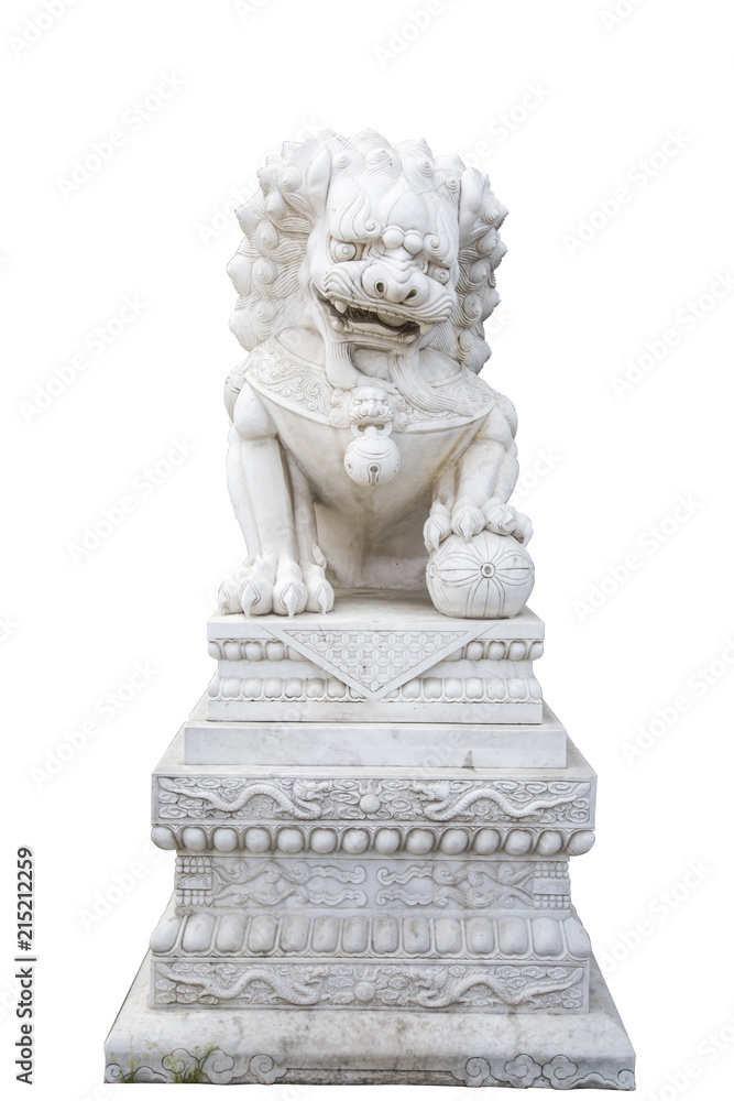 Chinese lion metal statue