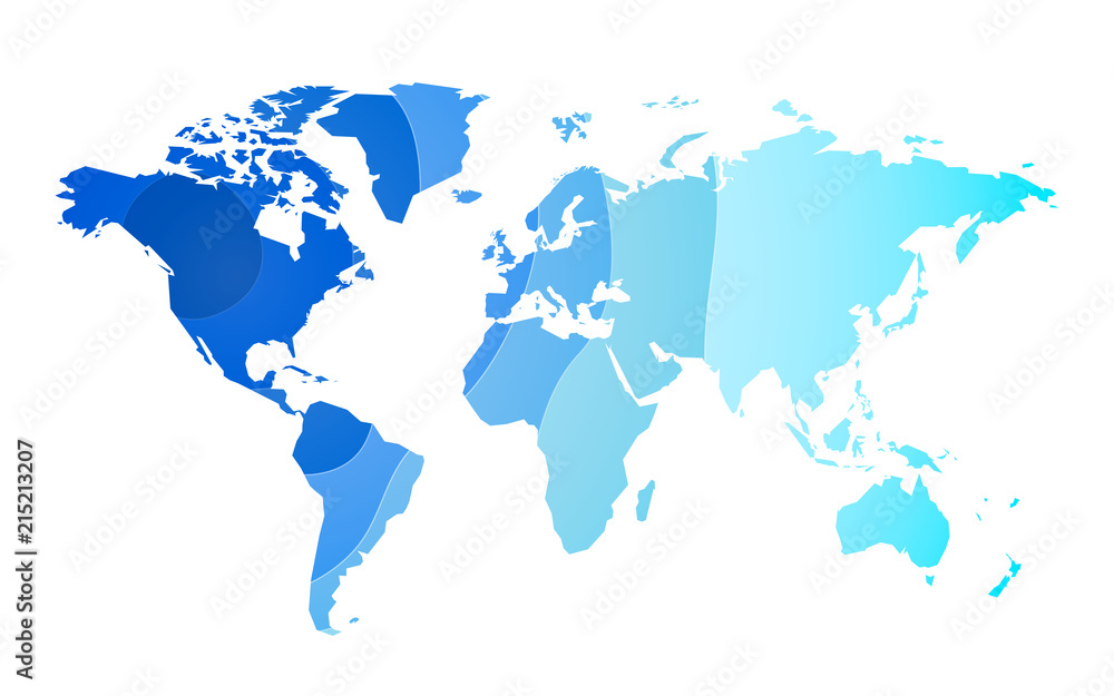 Obraz premium blue waves world map background